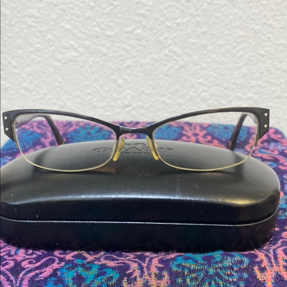 Dior Black and Gold Semi-Rimless Glasses